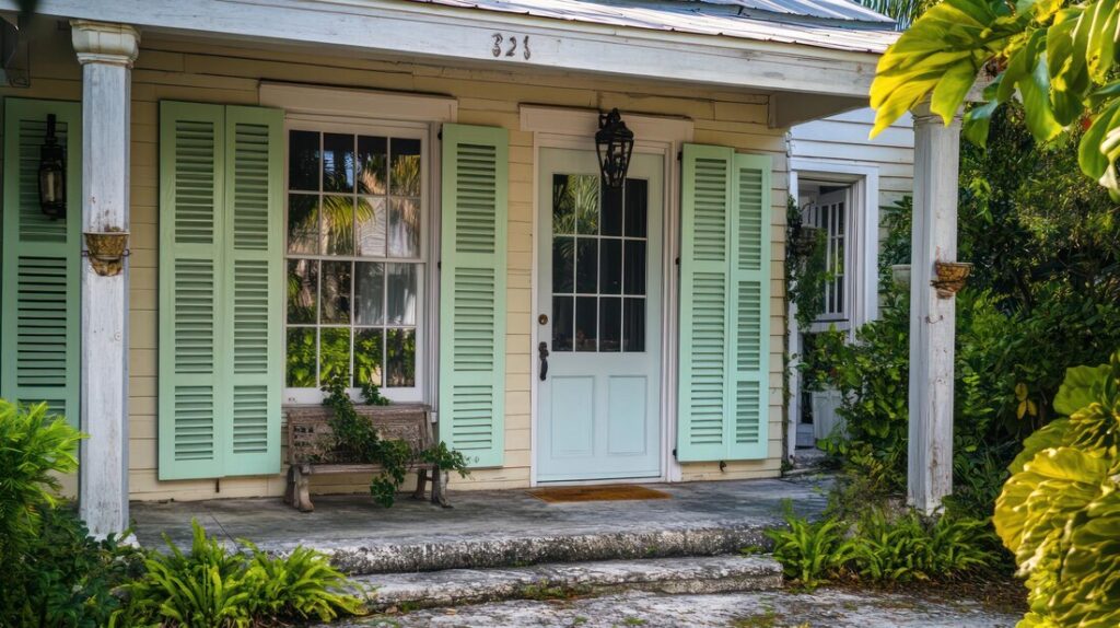 house-with-white-door-green - Florida Gulf Coast Impact Window and Door Systems